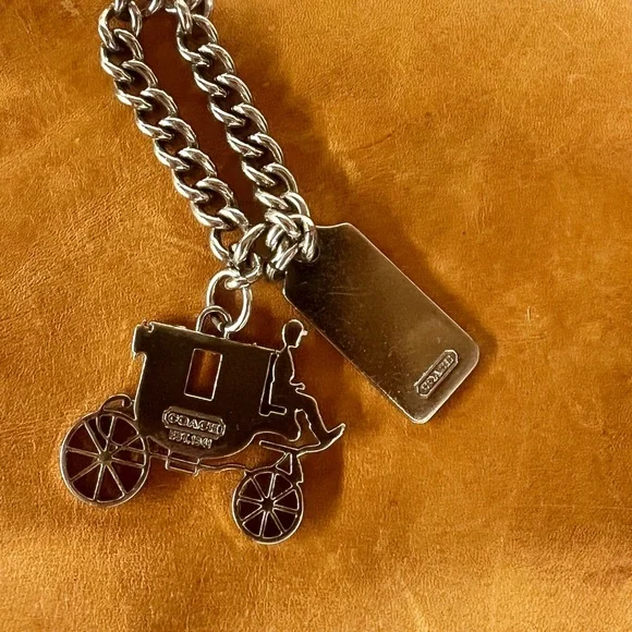 Coach Metal Carriage and Hang Tag purse charm for bag key fob keychain authentic - Picture 2 of 4